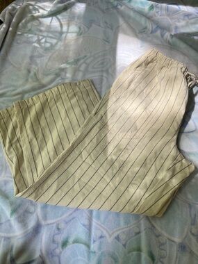 aerie Cream Striped Elastic-Waist Shorts
